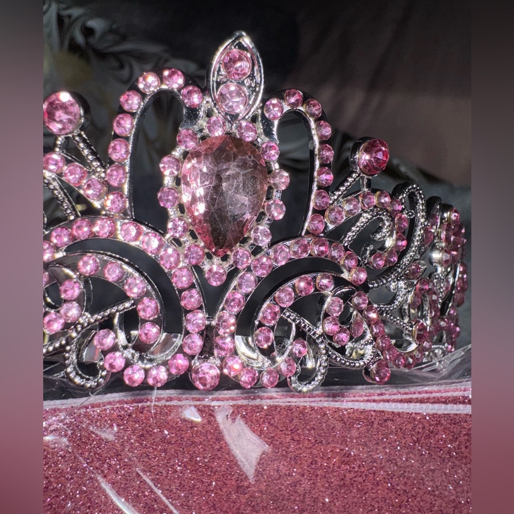 Elegant Pink Crystal Tiara